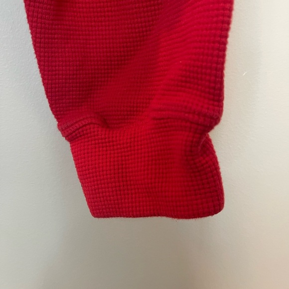 For Days Women’s Red Cropped Waffle Knit Hoodie size small organic & recycled - Picture 5 of 5